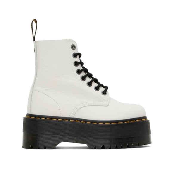 White Dr. Martens 1460 Pascal Max Platform Boots Women Size 8 - Picture 4 of 6